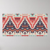 ヴィンテージのシームレスな部族パターン。幾何学エチニ ポスター (正面)