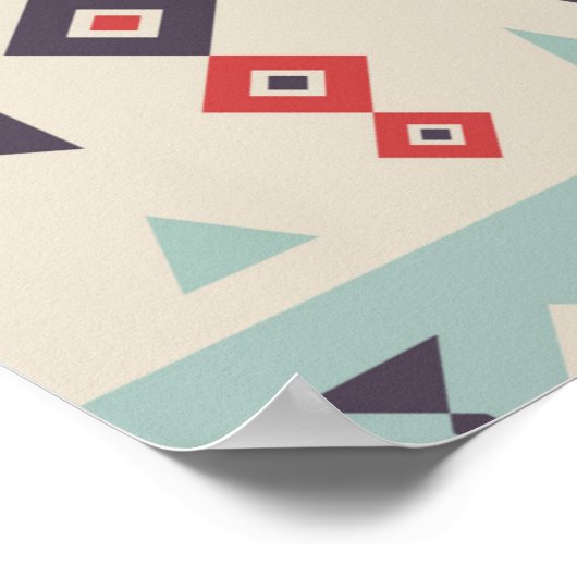 ヴィンテージのシームレスな部族パターン。幾何学エチニ ポスター (角)