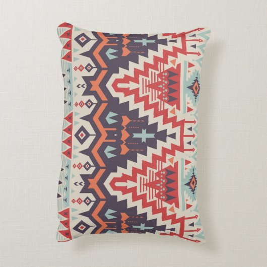 ヴィンテージのシームレスな部族パターン。幾何学的倫理 アクセントクッション (裏面(縦))