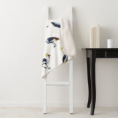 ヴィンテージのシームレスパターンと冠を付けたクレーンバード。 シェルパブランケット (インサイチュ)