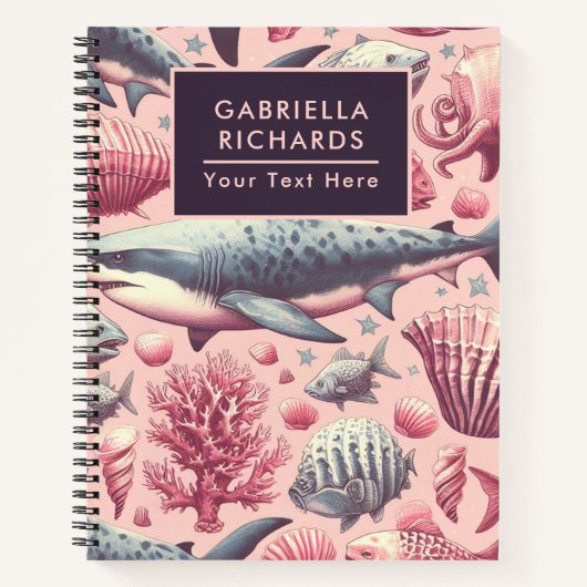 ヴィンテージのシームレス ノートブック (正面)