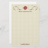 ヴィンテージのシーリングワックスの文房具 便箋 (正面/裏面)