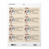 ヴィンテージのシールのキッチンからカピッドのフォーク ラベル (フルシート)