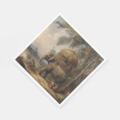 ヴィンテージのシーンゾウのカスタマイズ スタンダードランチョンナプキン (角)