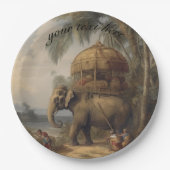 ヴィンテージのシーンゾウのカスタマイズ ペーパープレート (正面)