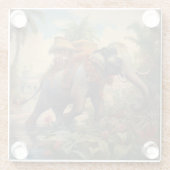 ヴィンテージのシーン象とハウダ ガラスコースター (裏面)