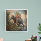 ヴィンテージのシーン象とハウダ キャンバスプリント