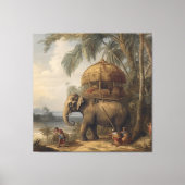 ヴィンテージのシーン象とハウダ キャンバスプリント (正面)