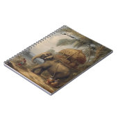 ヴィンテージのシーン象とハウダ ノートブック (左側)