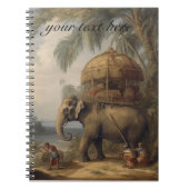 ヴィンテージのシーン象とハウダ ノートブック (正面)