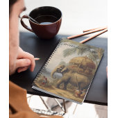 ヴィンテージのシーン象とハウダ ノートブック