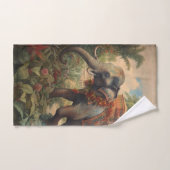 ヴィンテージのシーン象とハウダ バスタオルセット (ハンドタオル)