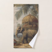 ヴィンテージのシーン象とハウダ バスタオルセット (ハンドタオル)