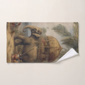 ヴィンテージのシーン象とハウダ バスタオルセット (ハンドタオル)