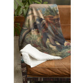 ヴィンテージのシーン象とハウダ フリースブランケット