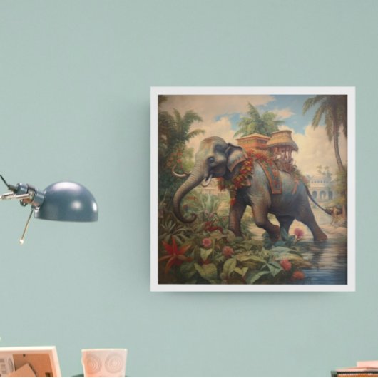 ヴィンテージのシーン象とハウダ ポスター