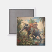 ヴィンテージのシーン象とハウダ マグネット (正面/裏面)