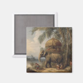 ヴィンテージのシーン象とハウダ マグネット (正面/裏面)