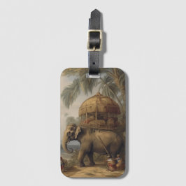 ヴィンテージのシーン象とハウダ ラゲッジタグ