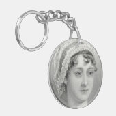 ヴィンテージのジェーンAustenのイラストレーションKeychain キーホルダー (正面左)