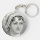 ヴィンテージのジェーンAustenのイラストレーションKeychain キーホルダー (裏面)