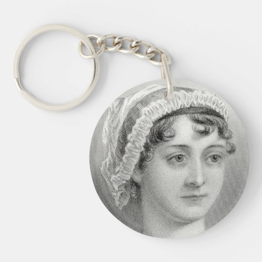 ヴィンテージのジェーンAustenのイラストレーションKeychain キーホルダー (正面)
