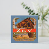 ヴィンテージのジガー ラベル、ゼフ レース ホース ブラウン コルト (スタンド正面)