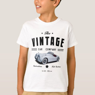 ヴィンテージのジャガー車のガレージ Tシャツ