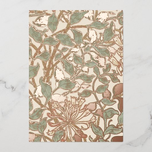 ヴィンテージのジャスミン 箔招待状 (正面)