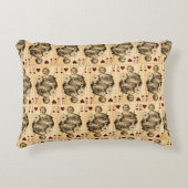 ヴィンテージのジャックのハートのトランプのコラージュ アクセントクッション (正面)