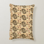 ヴィンテージのジャックのハートのトランプのコラージュ アクセントクッション (裏面(縦))