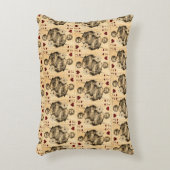 ヴィンテージのジャックのハートのトランプのコラージュ アクセントクッション (正面(垂直))