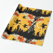 ヴィンテージのジャックのo Lanturnsおよび飛んでいるな魔法使い ラッピングペーパー (アンロールド)