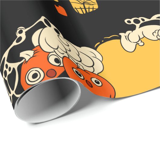 ヴィンテージのジャックのo Lanturnsおよび飛んでいるな魔法使い ラッピングペーパー (ロールコーナー)