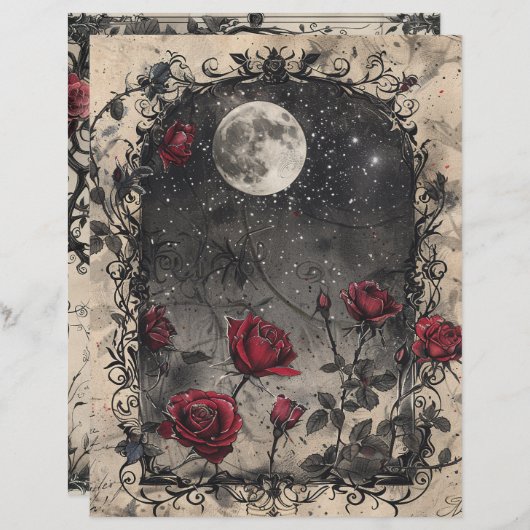 ヴィンテージのジャンクジャーナルページ (正面/裏面)