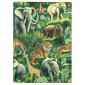 ヴィンテージのジャングル動物のパターン クリップボード (裏面)