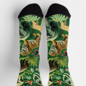 ヴィンテージのジャングル動物のパターン ソックス (上部)