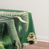 ヴィンテージのジャングル動物のパターン テーブルクロス (インサイチュ)