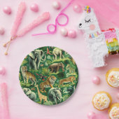 ヴィンテージのジャングル動物のパターン ペーパープレート (パーティー)