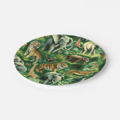 ヴィンテージのジャングル動物のパターン ペーパープレート (アングル)