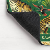 ヴィンテージのジャングル動物のパターン マウスパッド (コーナー)