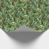 ヴィンテージのジャングル動物のパターン ラッピングペーパー (角)