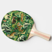 ヴィンテージのジャングル動物のパターン 卓球ラケット (横)
