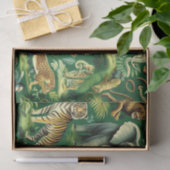 ヴィンテージのジャングル動物のパターン 薄葉紙 (ギフト)