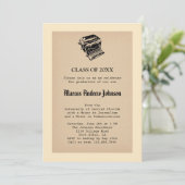 ヴィンテージのジャーナリズムの卒業の招待状 招待状 (スタンド正面)