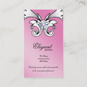 ヴィンテージのジュエリーのハートの名刺の白いピンク 名刺 (裏面)