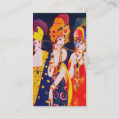 ヴィンテージのジュエリーを持つカラフルなDecoの女性 名刺 (裏面)