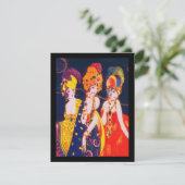 ヴィンテージのジュエリーを持つカラフルなDecoの女性 招待状 (スタンド正面)