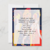 ヴィンテージのジュエリーを持つカラフルなDecoの女性 招待状 (裏面)