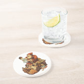 ヴィンテージのジョリー・セント・ニック アート サンタ クリスマス コースター (側面)